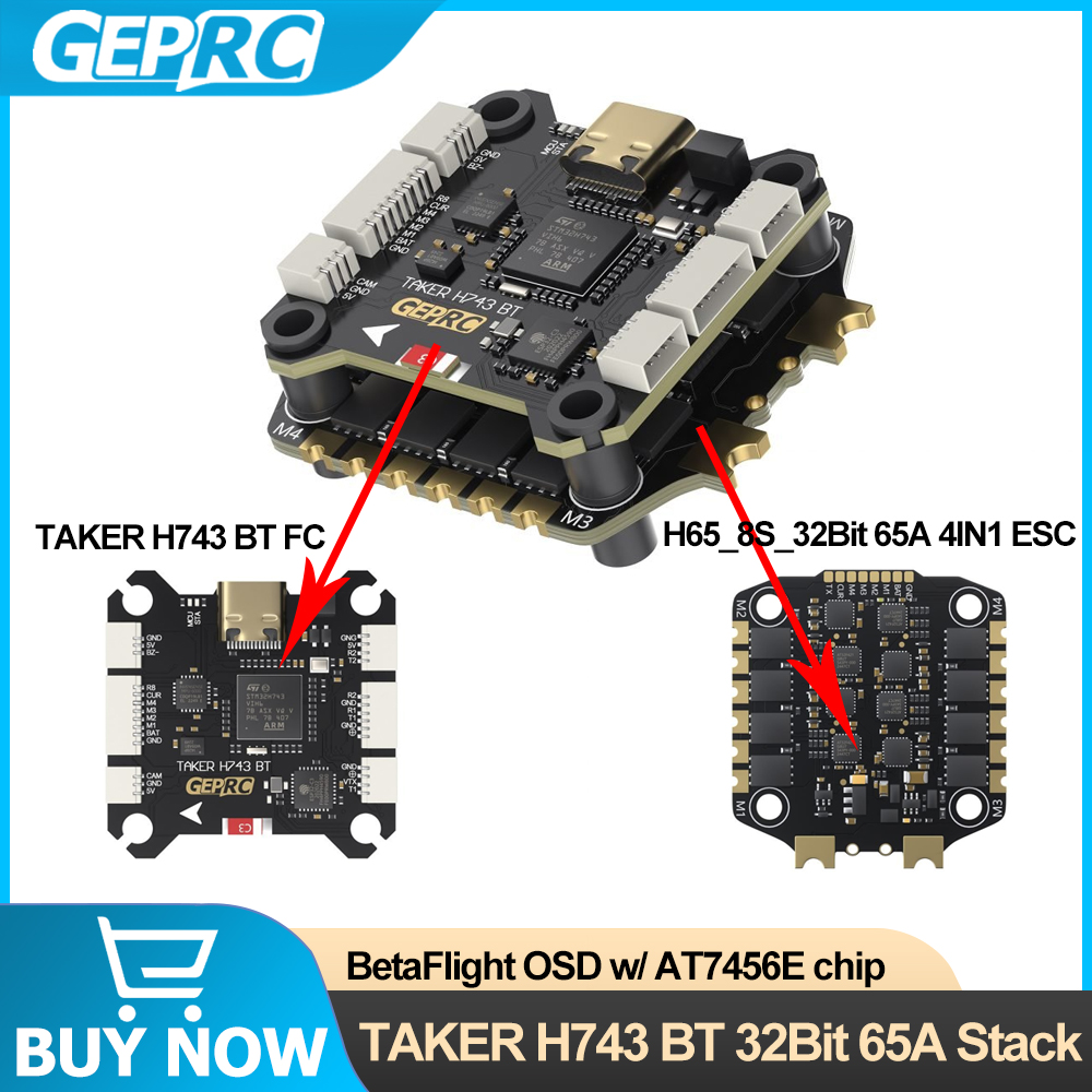 Drone Racing Esc - Geprc taker h743 bt 32bit 65a
