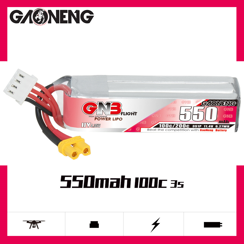 Bateria lipo gnb hv 11.4v 550m - Drone Racing Battery avaliação e preço